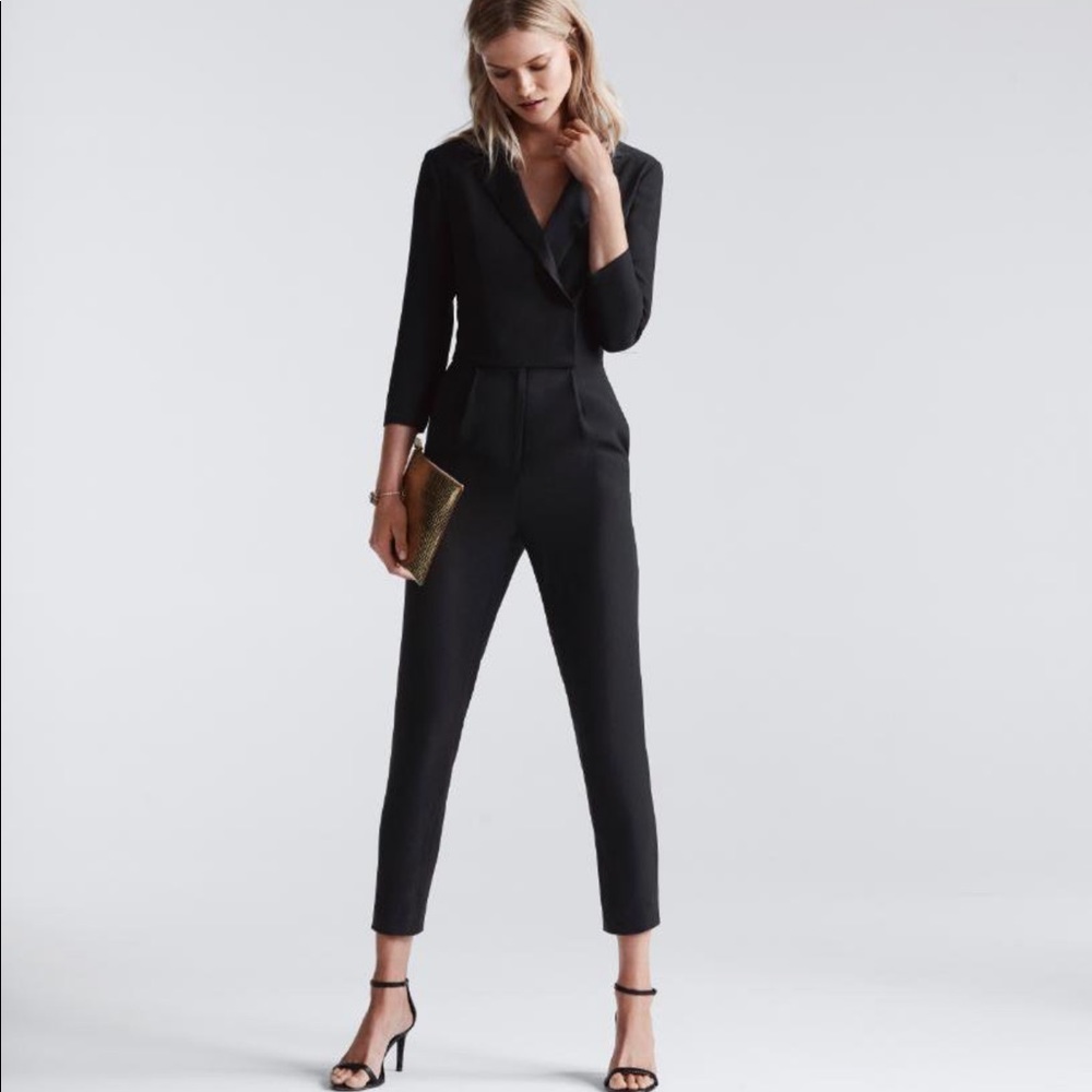 Banana Republic Long Sleeve Tuxedo Jumpsuit